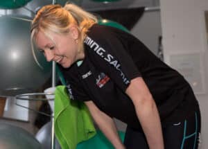 Sportlerin in Wettkampfsituation